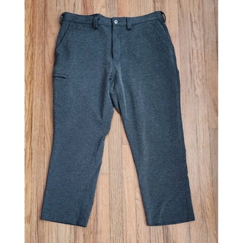 Duluth Trading Travel Pants Flex Incog- Chino Soft Knit Stretch Comfy 38x30 Grey